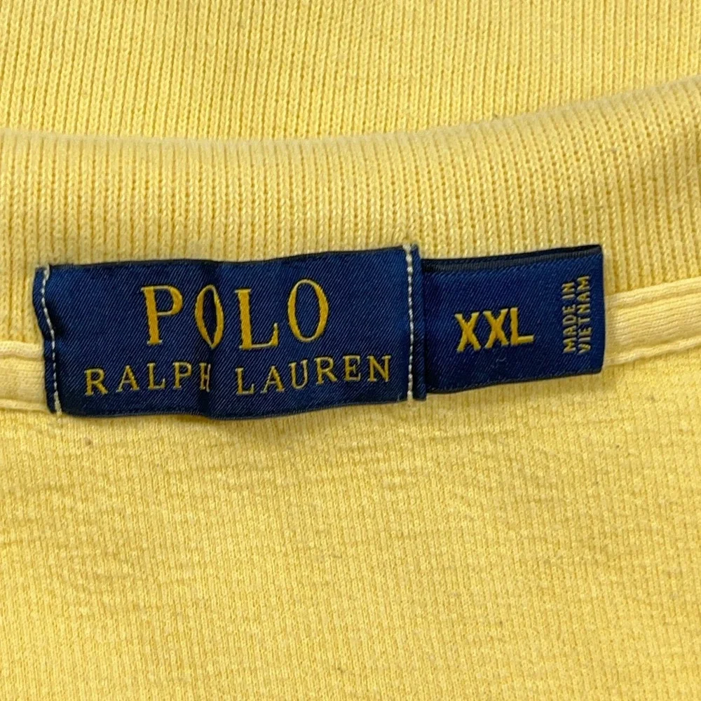 Polo Ralph Lauren Sweater Men XXL 2XL Yellow ‎ Pullover Quarter Zip Sweatshirt